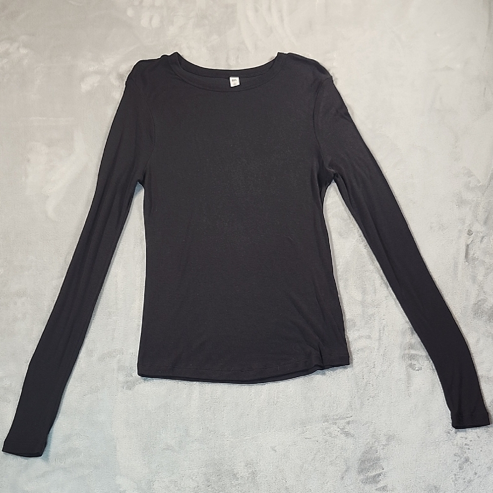 BP Black Fitted Blouse with Long Sleeves